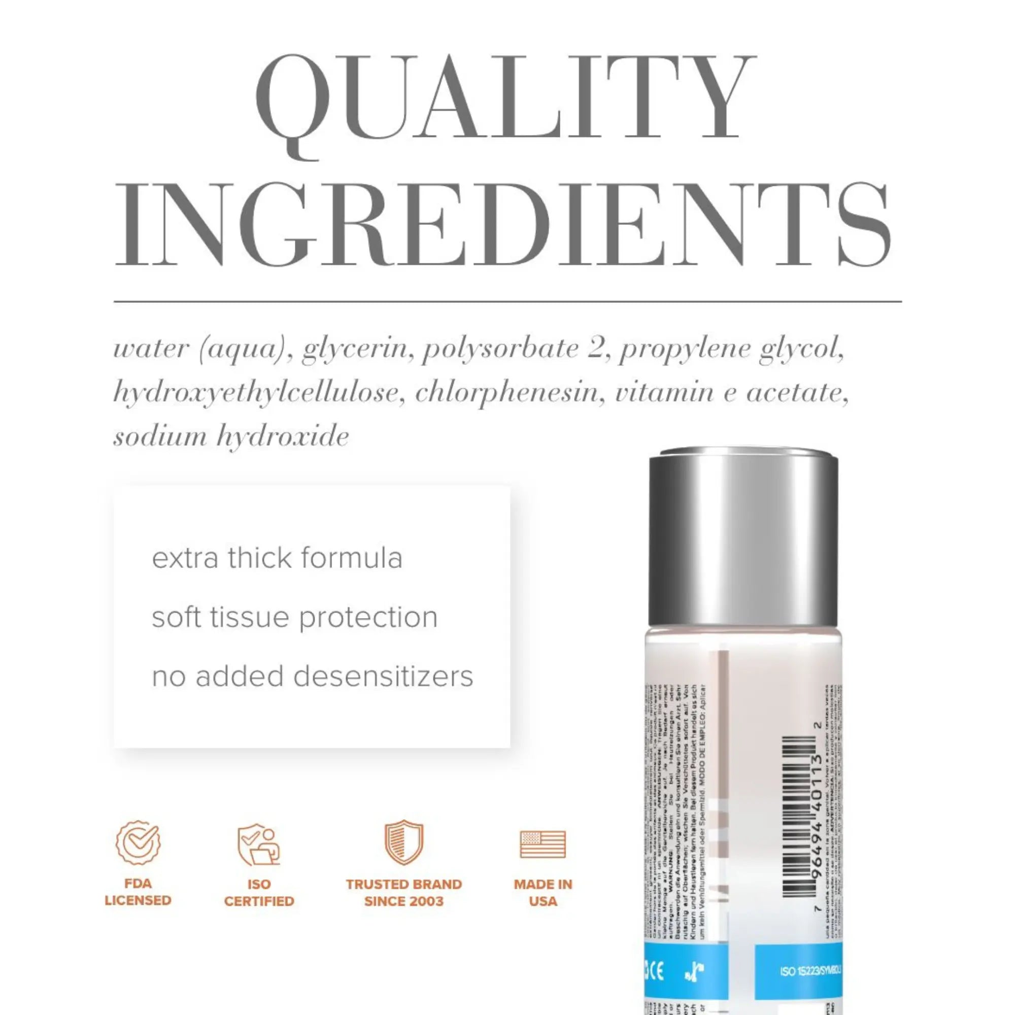 Bra ingredienser i System JO H2O Anal Thick 120 ml
