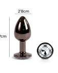 Måttbild på Secret Play Metal Butt Plug Gunmetal, 2,8 cm diameter