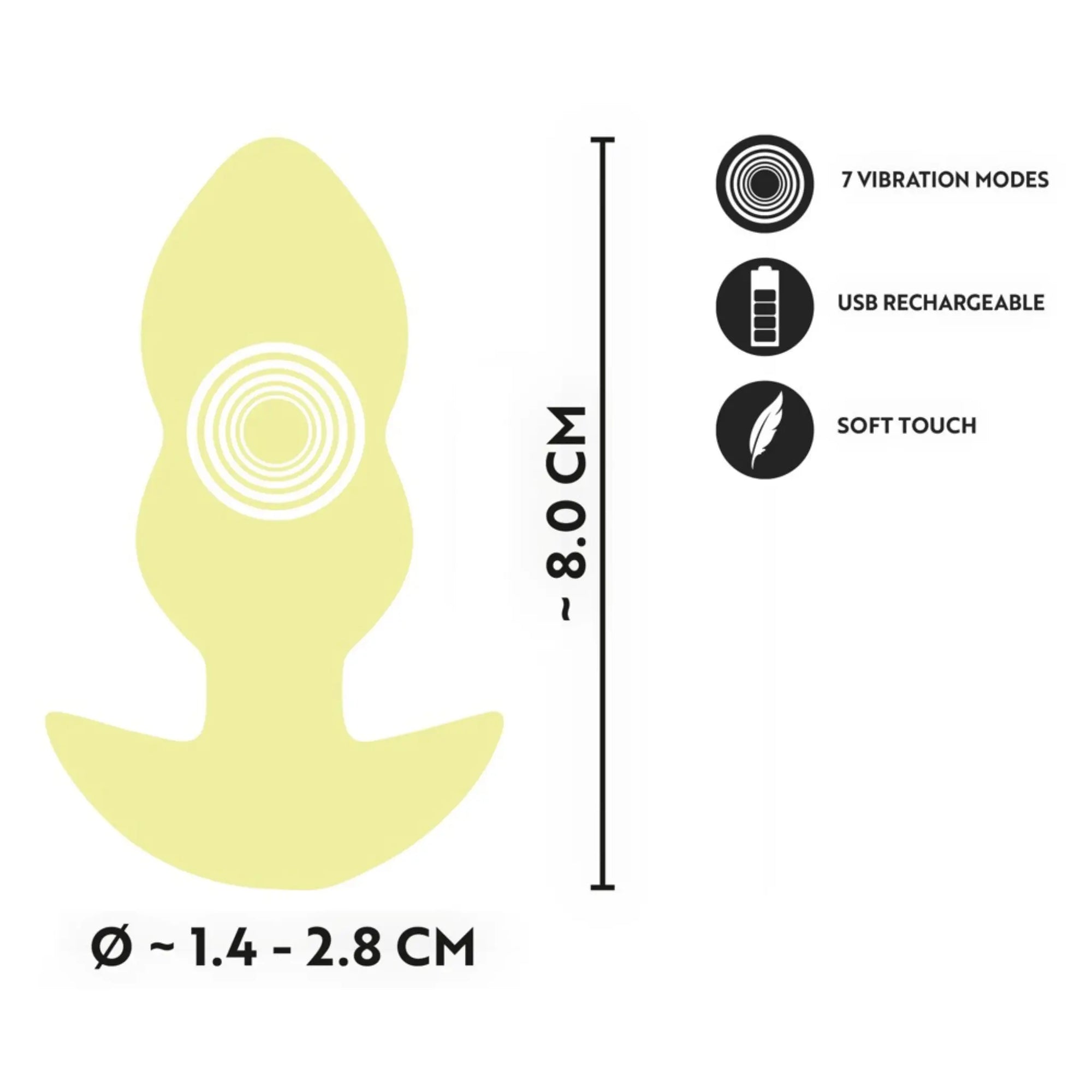 Informationsbild till Cuties Vibrerande Buttplug Gul