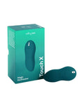 We-Vibe Touch X Green Velvet produktkartong och produkt mot vit bakgrund.