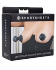Produkt kartongen till Sportsheets Velvet Noir Silicone Nipple Suckers