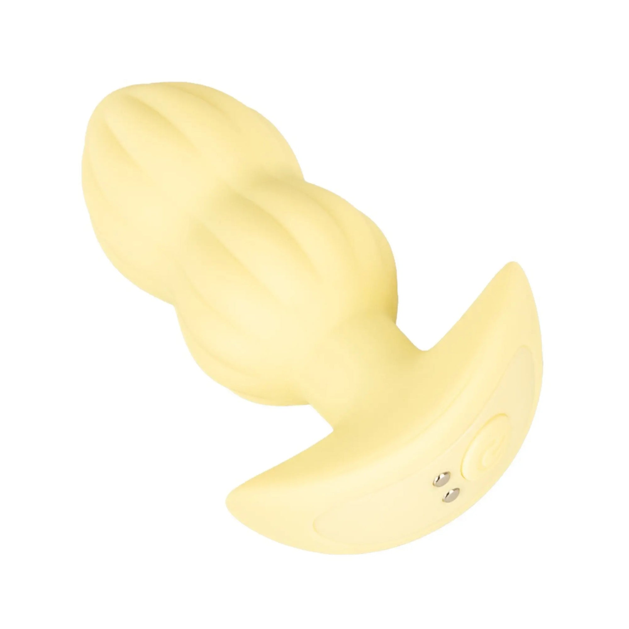 Cuties Vibrerande Buttplug Gul mot vit bakgrund