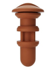 Autoblow A.I. Silicone Mouth Sleeve - Brown mot vit bakgrund.