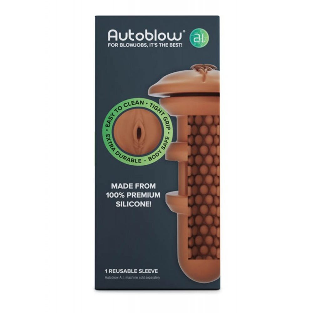 Autoblow A.I. Silicone Vagina Sleeve - Brown