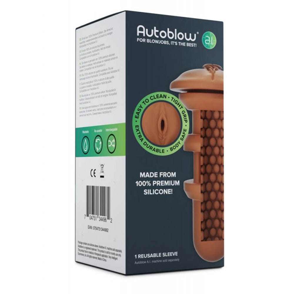 Autoblow A.I. Silicone Vagina Sleeve - Brown