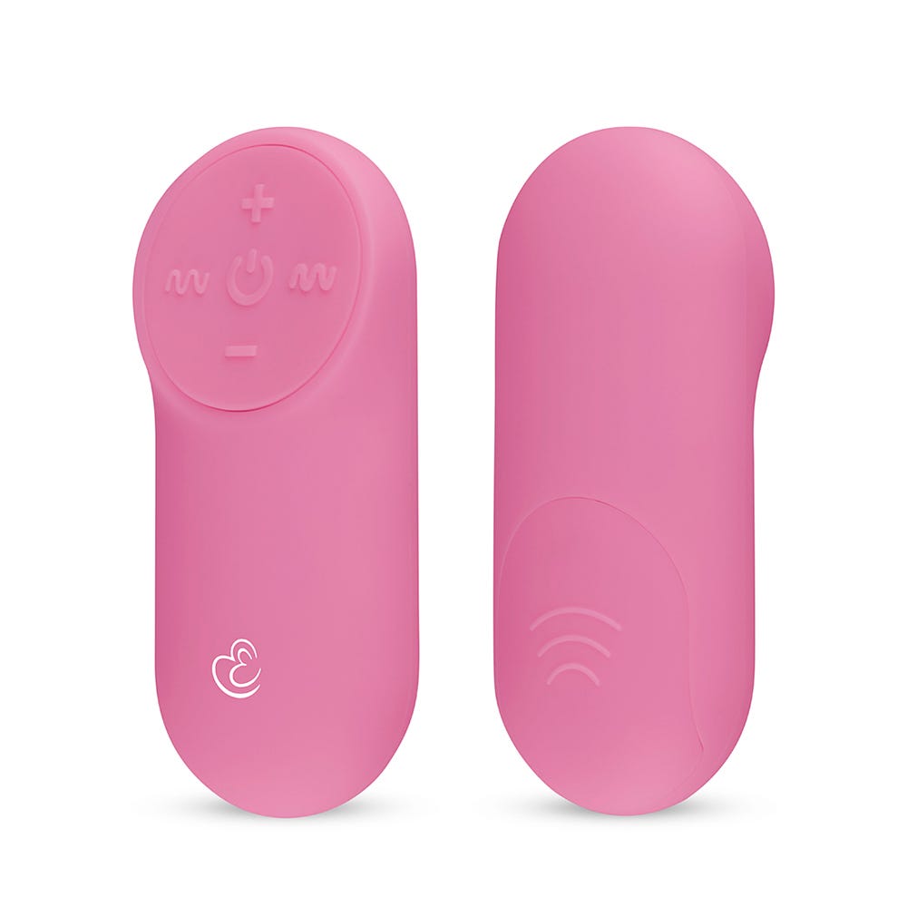 Easytoys Remote Control Vibrating Egg Rosa fjärrkontroll ståendes mot vit bakgrund.