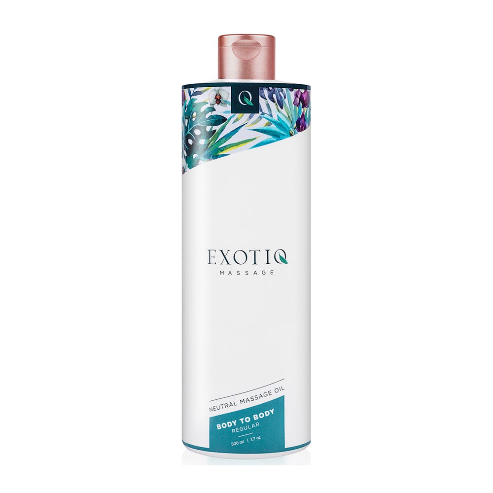 Exotiq Body To Body Oil mot vit bakgrund.