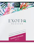 Exotiq Massage Candle Bamboo Orchids produktförpackning mot vit bakgrund.