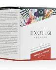 Exotiq Massage Candle Vanilla Amber Small produktförpackning mot vit bakgrund.