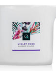 Exotiq Massage Candle Violet Rose mot vit bakgrund.