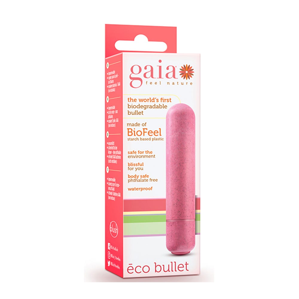 GAIA ECO Bullet Coral Klitorisvibrator produktförpackning mot vit bakgrund.