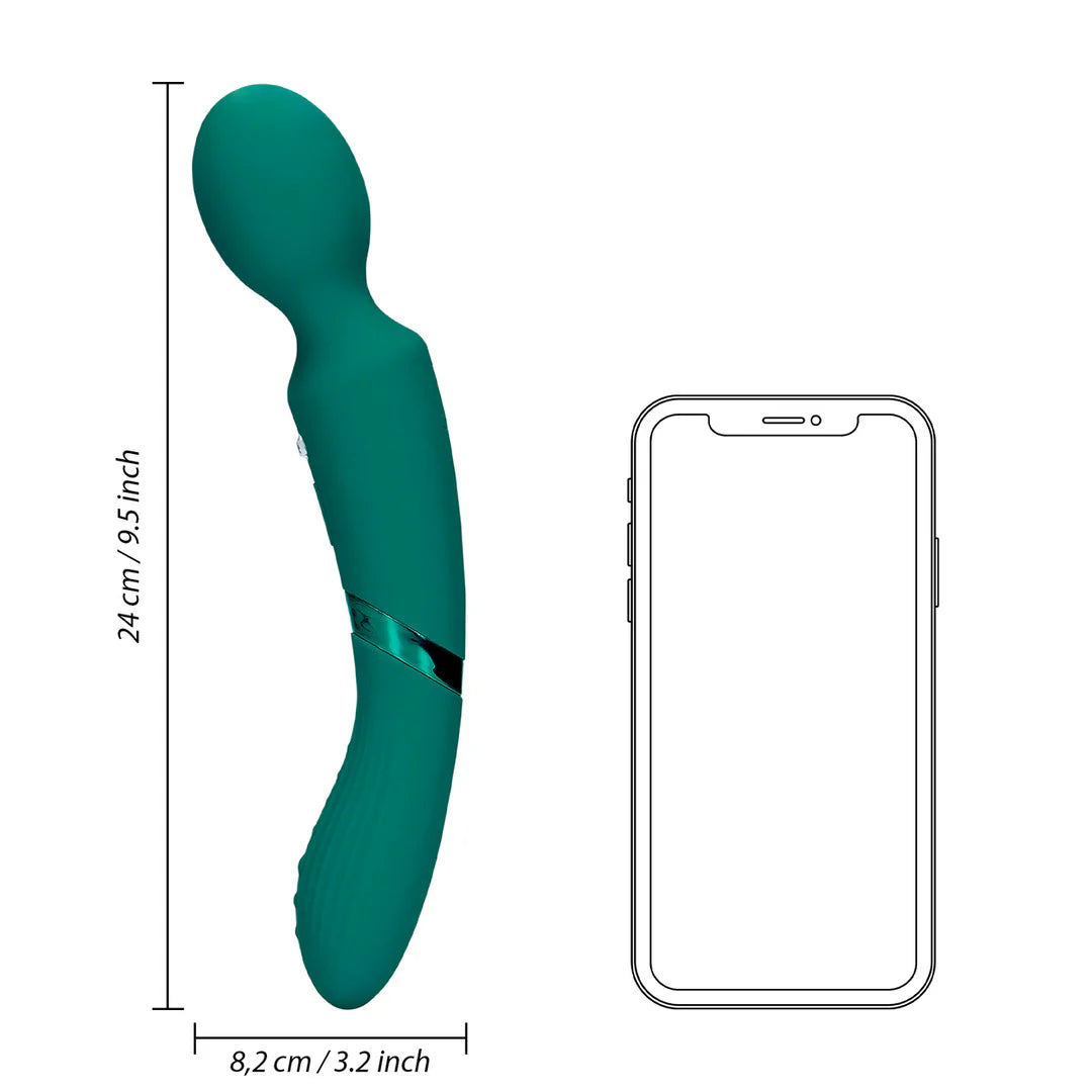 Loveline Double-Sided Wand – wandhuvud för klitoris, grön