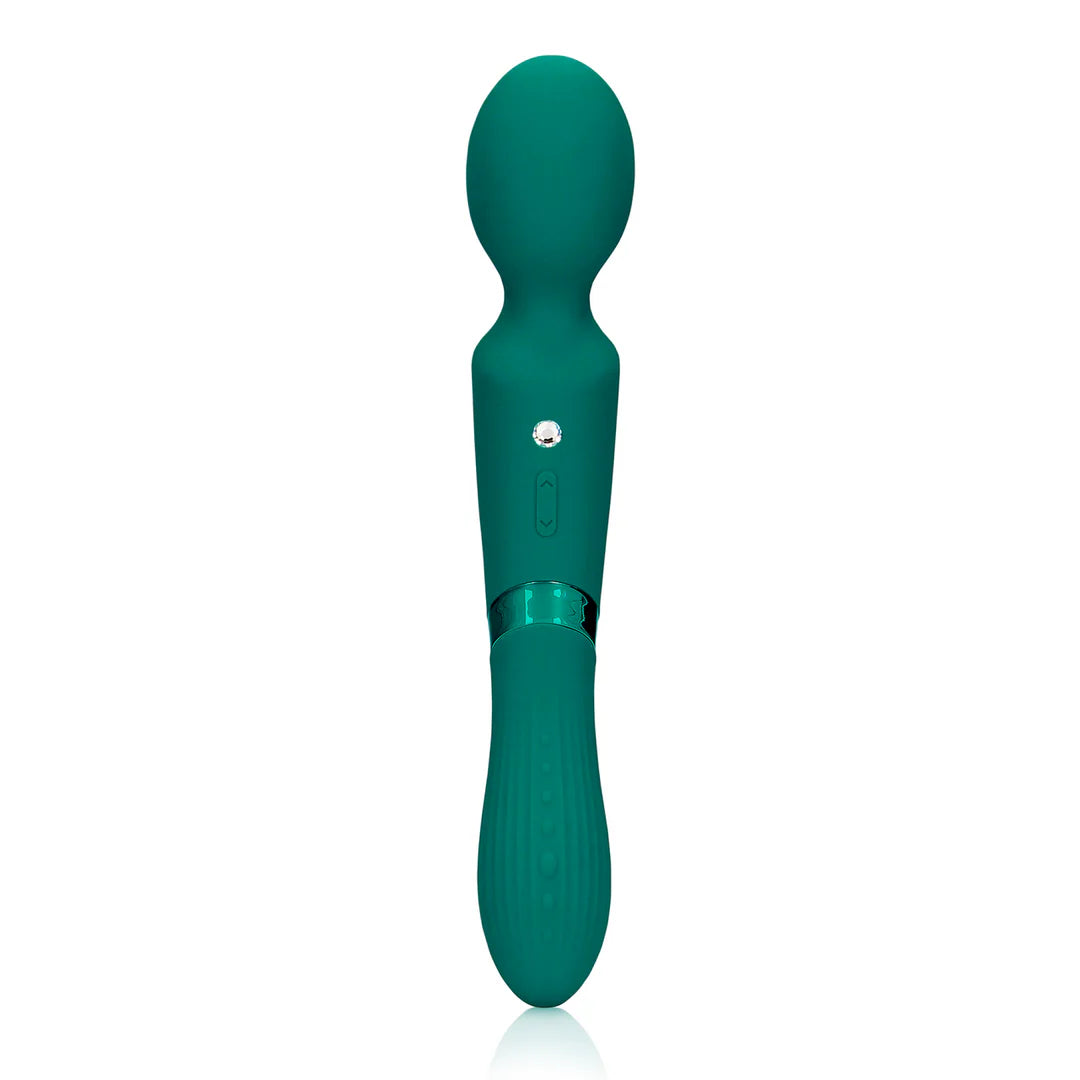 Loveline Double-Sided Vibrating Wand med 10 lägen, grön