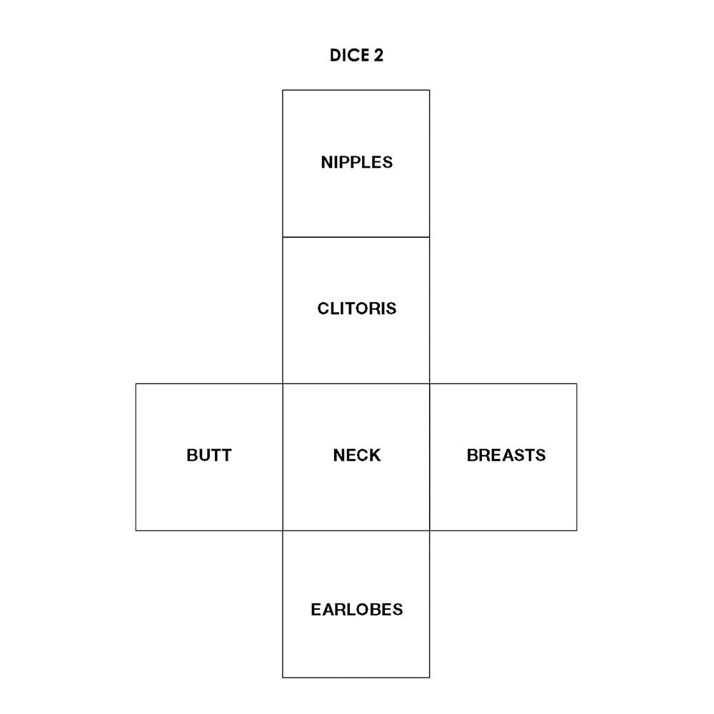 lista över kroppsdelar på Love Dice Rose Gold