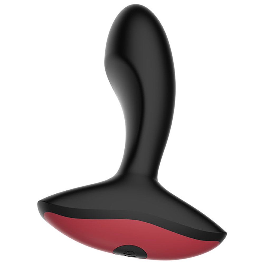 Magic Motion Solstice Prostate Vibrator bakåtlutad mot vit bakgrund.