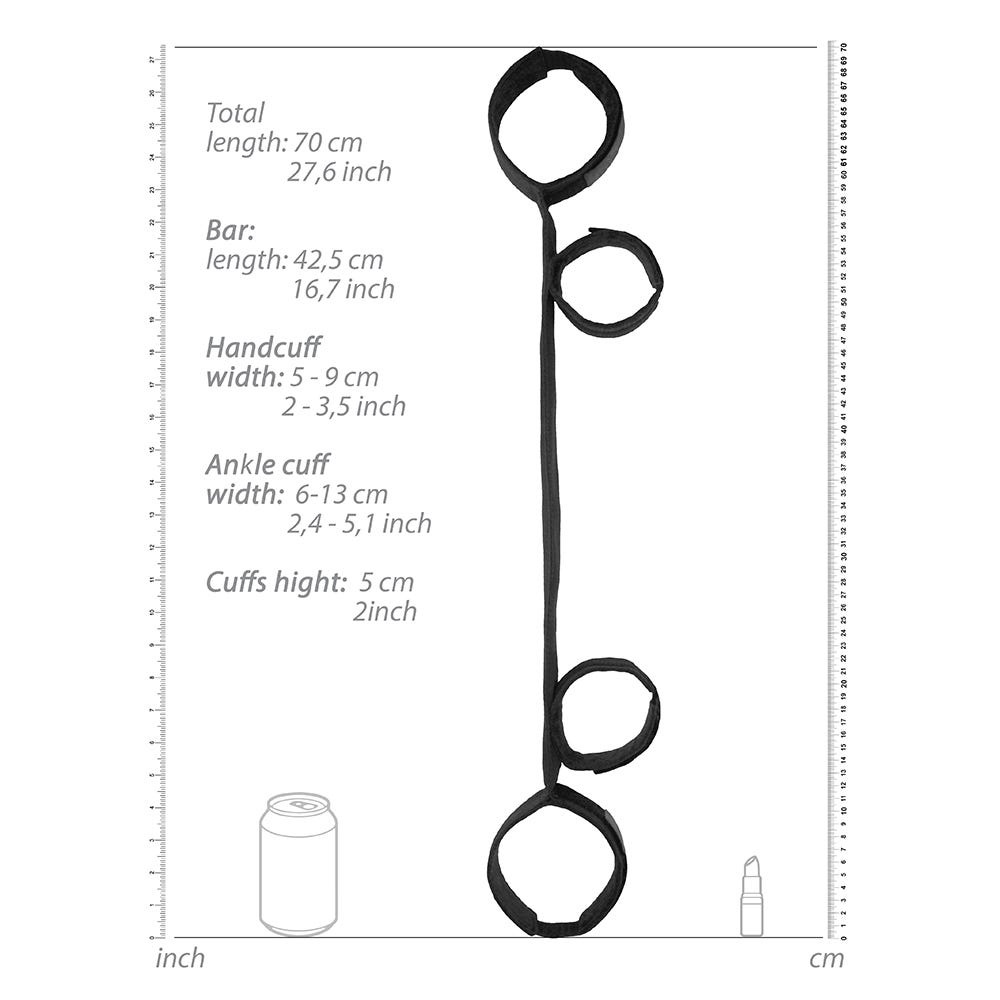 Spreader Bar Hand &amp; Ankle Cuffs med mått 