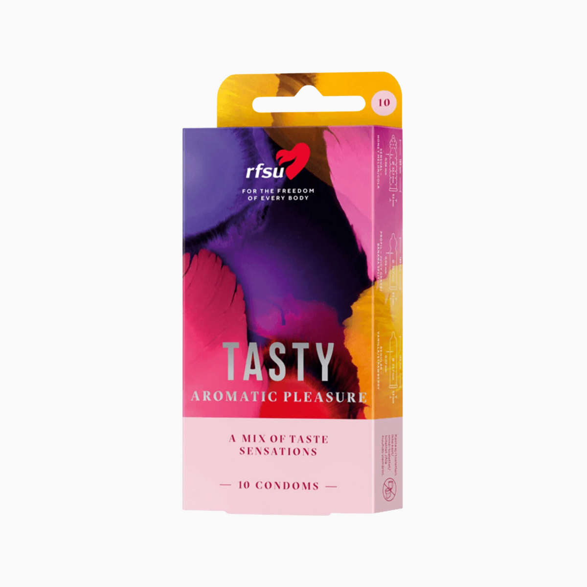 RFSU Tasty 10-pack – mix av smaksatta kondomer i sex aromer