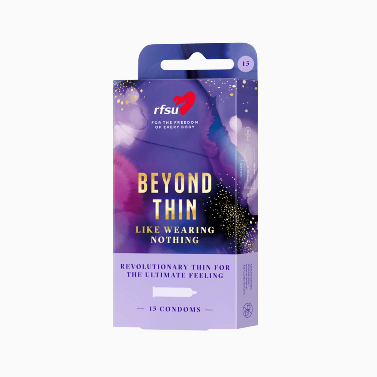 RFSU Beyond Thin 15-pack – dryg storförpackning ultratunna kondomer, 0,04 mm