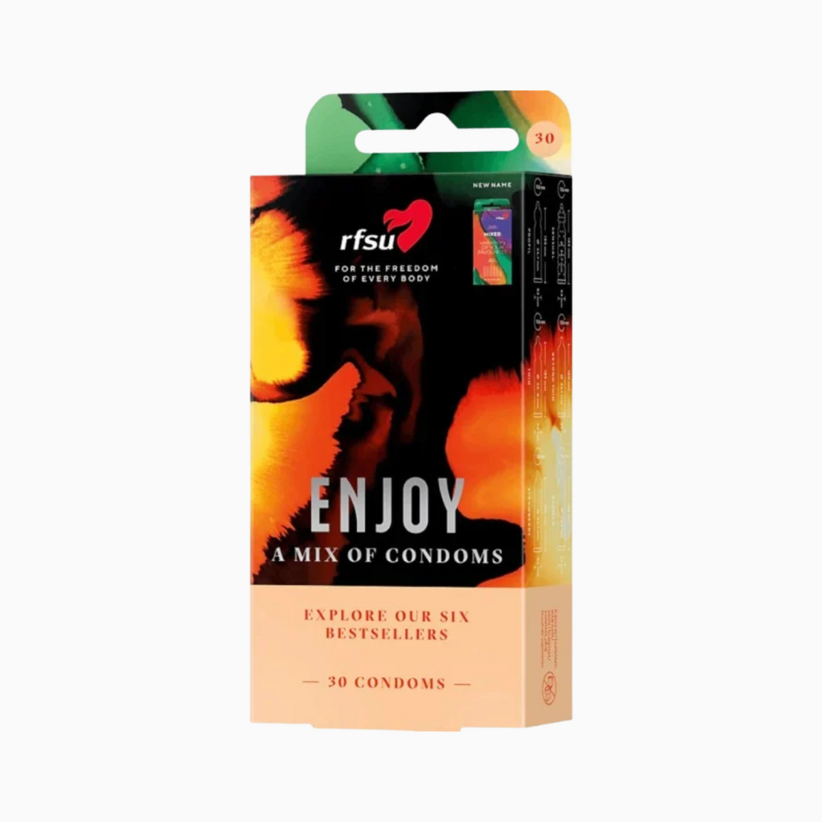 RFSU Enjoy 30-pack – stor mixask med sex sorters kondomer