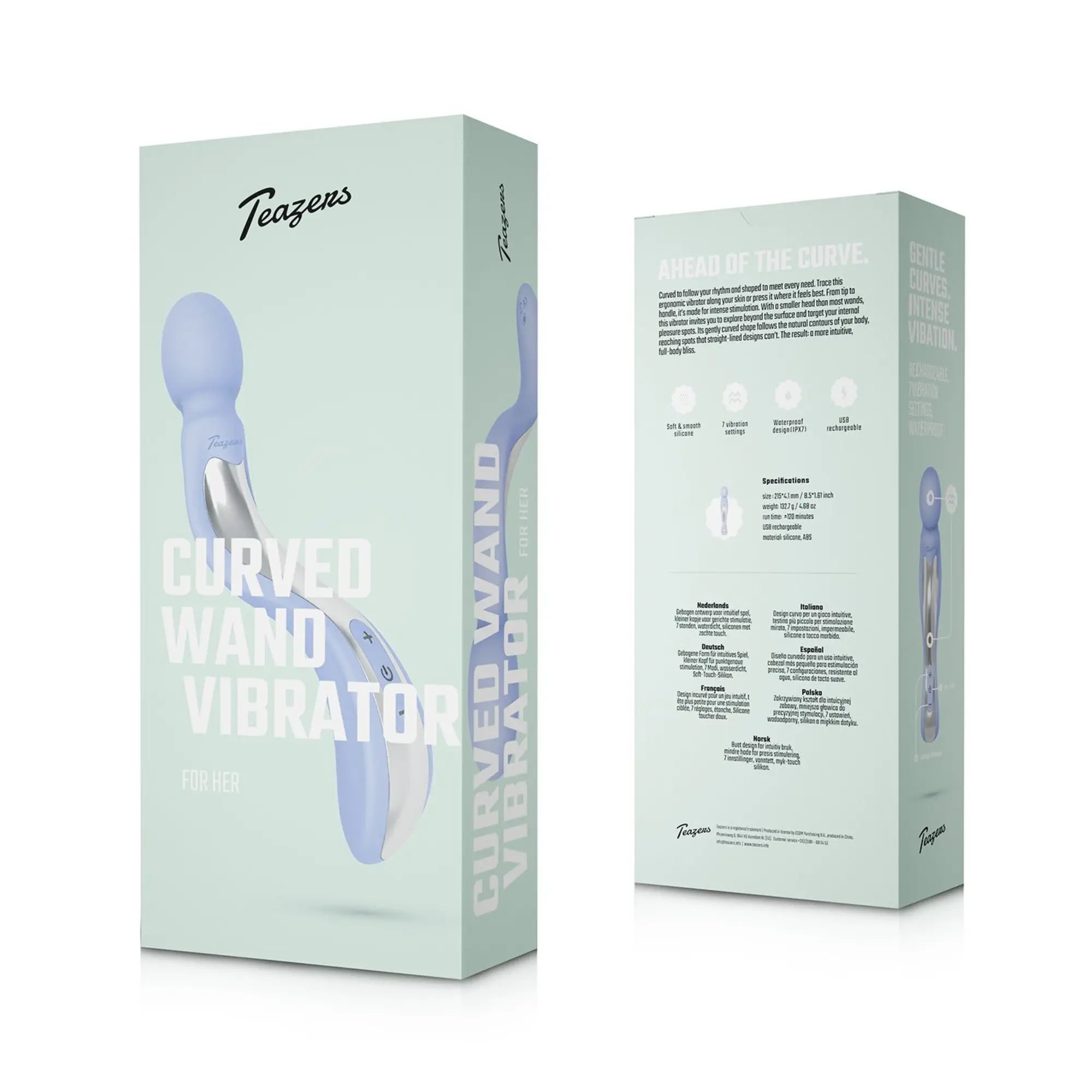 Kartongbild på Teazers Curved Wand Vibrator – Lavender