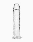 RealRock Crystal Clear genomskinlig dildo 23 cm med sugpropp