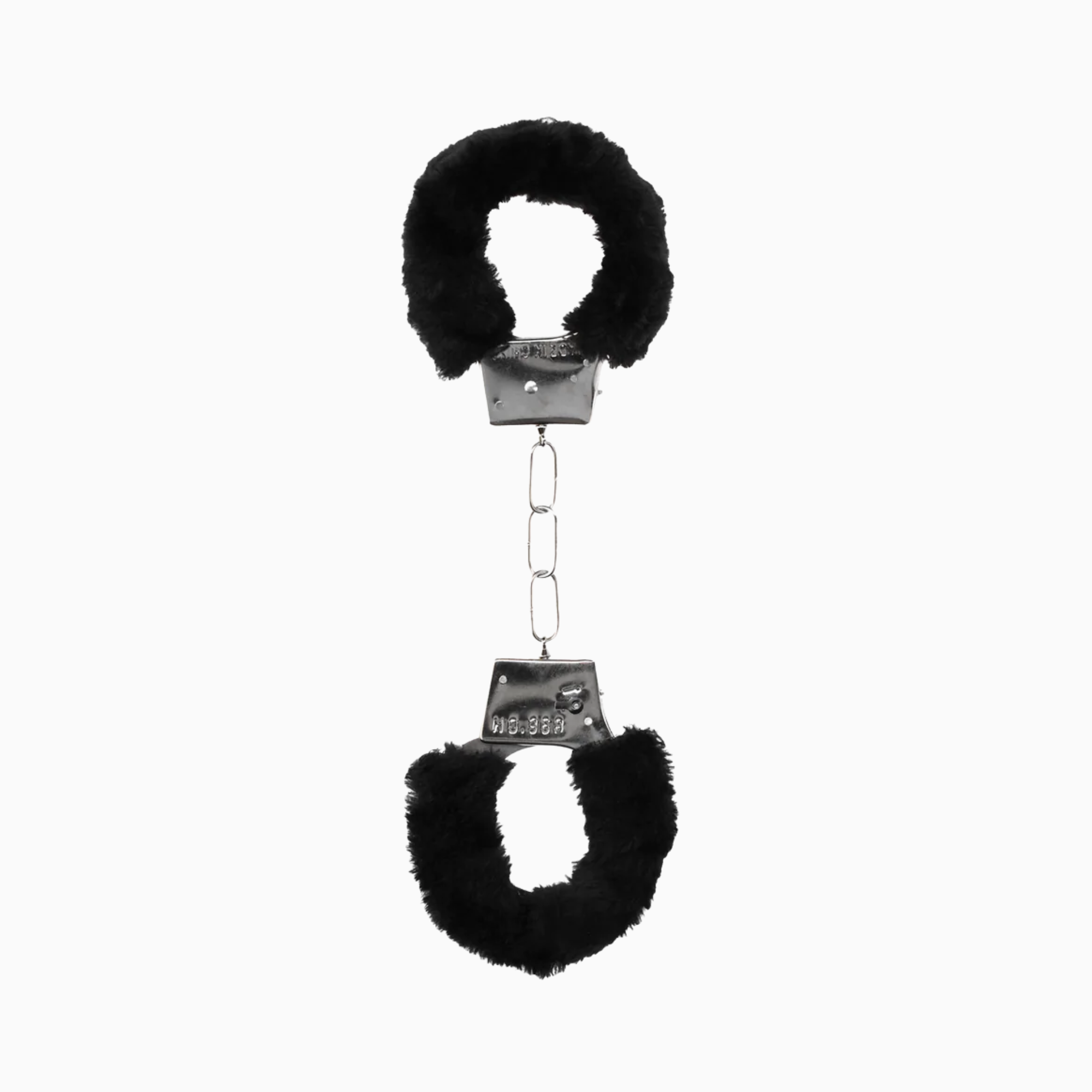 Ouch! Beginners Handcuffs Furry i svart – stålbojor med fuskpäls