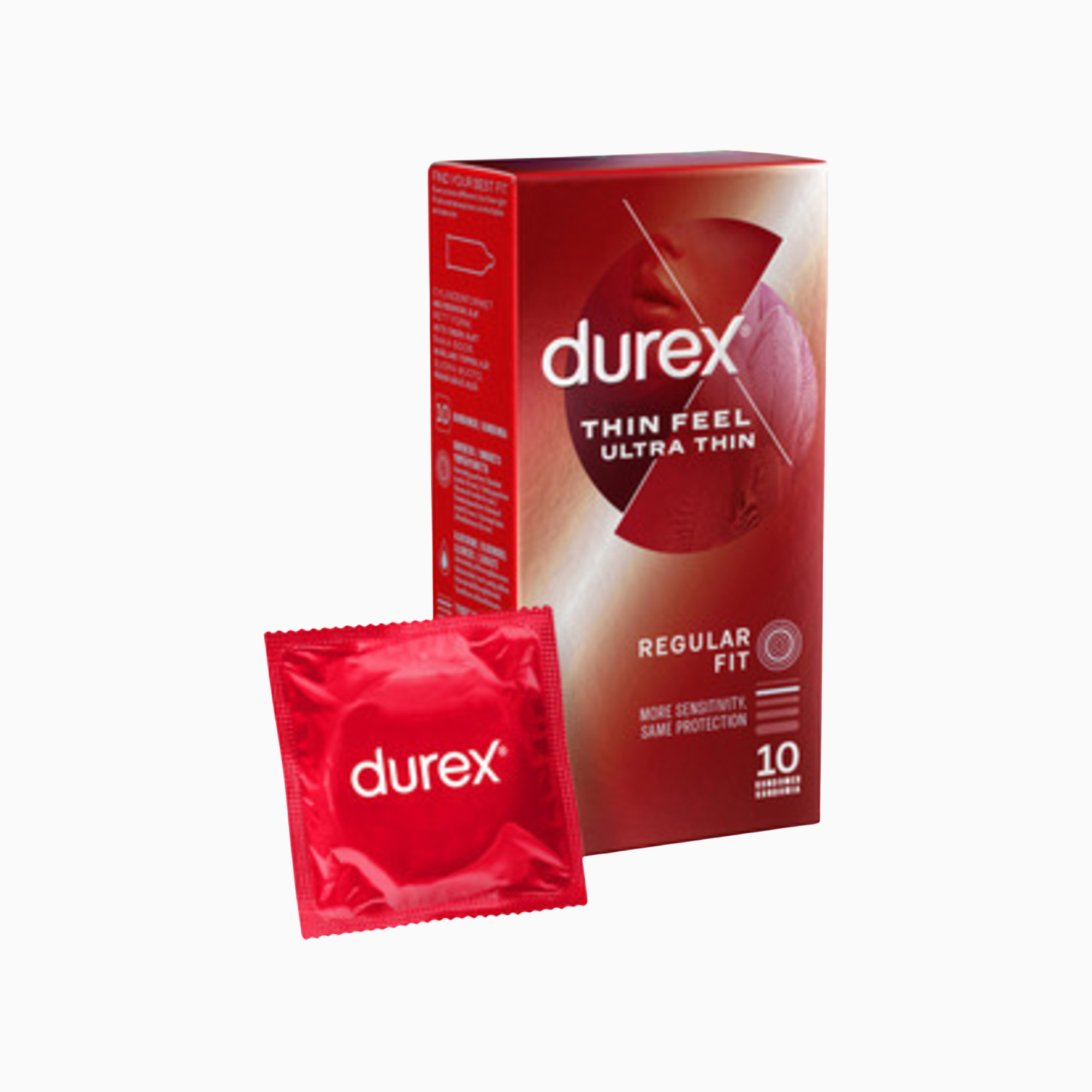 Durex Feel Ultra Thin – ca 20 % tunnare kondomer med Sensi-Fit, 10-pack