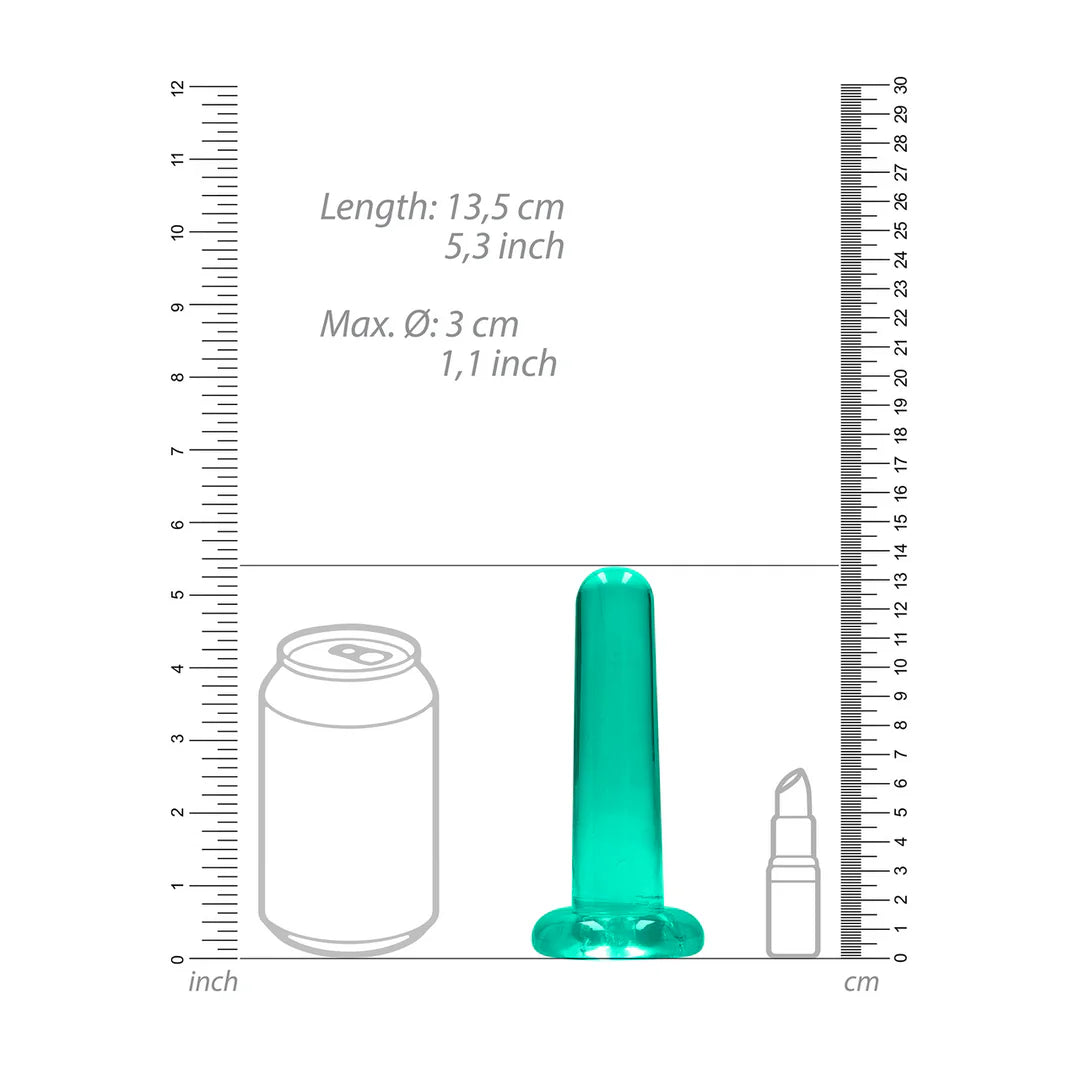 RealRock Crystal Clear dildo i turkos med stark sugpropp