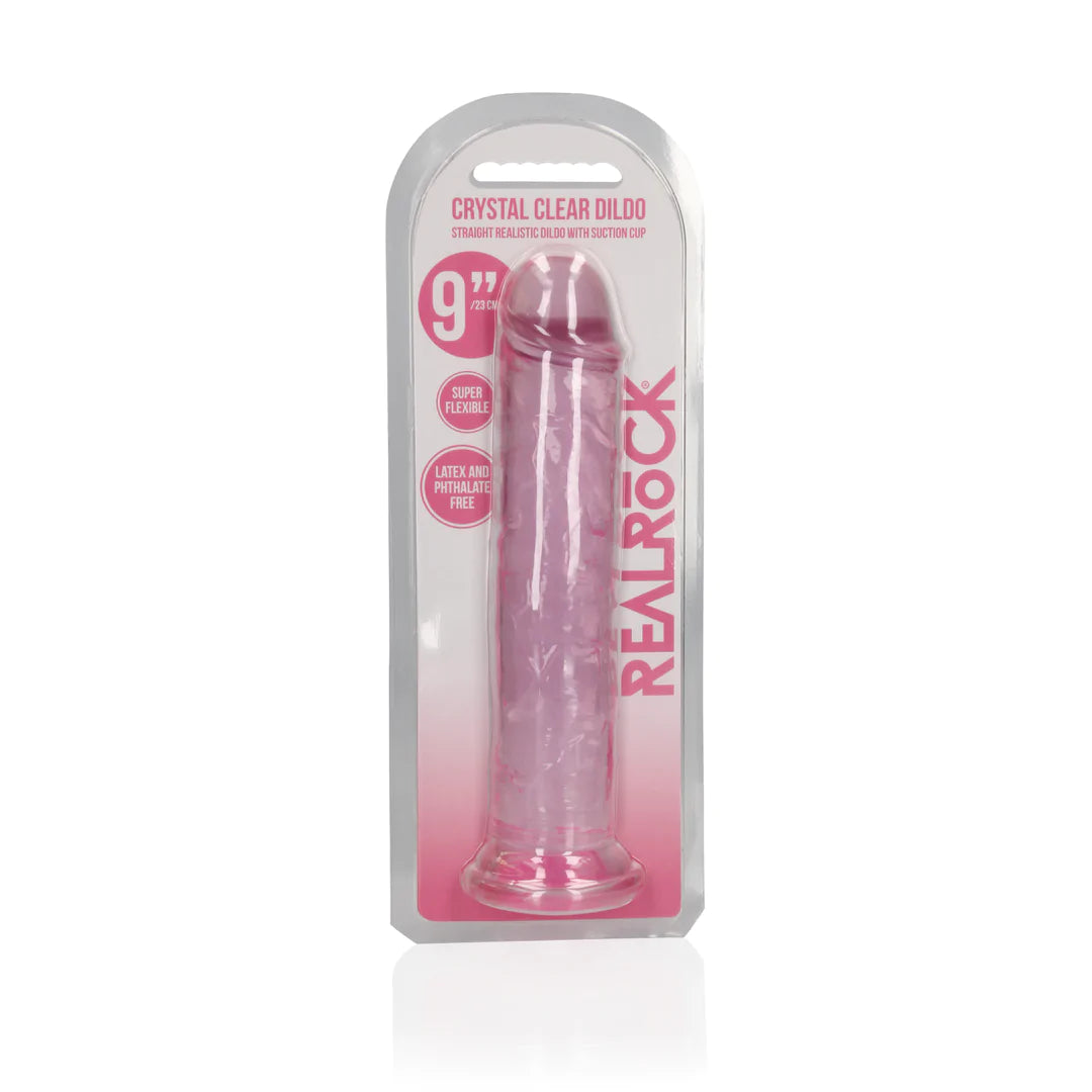 RealRock rosa dildo, 4,5 cm i diameter och selkompatibel bas