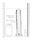 RealRock Crystal Clear dildo med sugpropp – handsfree mot släta ytor