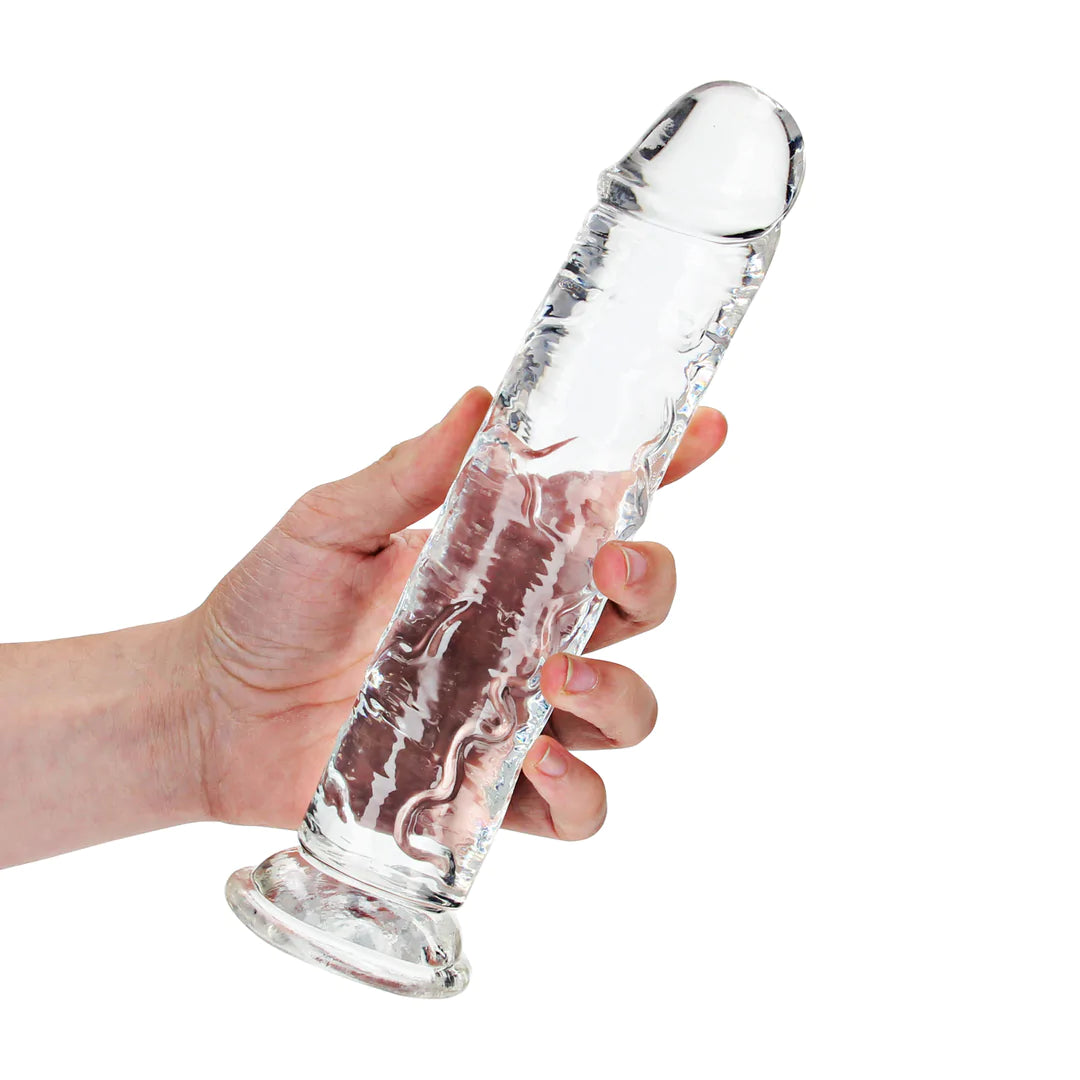 Genomskinlig RealRock dildo 23 cm i TPE med realistisk form