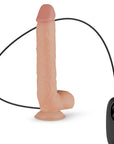 RF Elvin Realistic Vibrating Dildo med svart sladd och fjärrkontroll. Produkten står upp mot vit bakgrund.