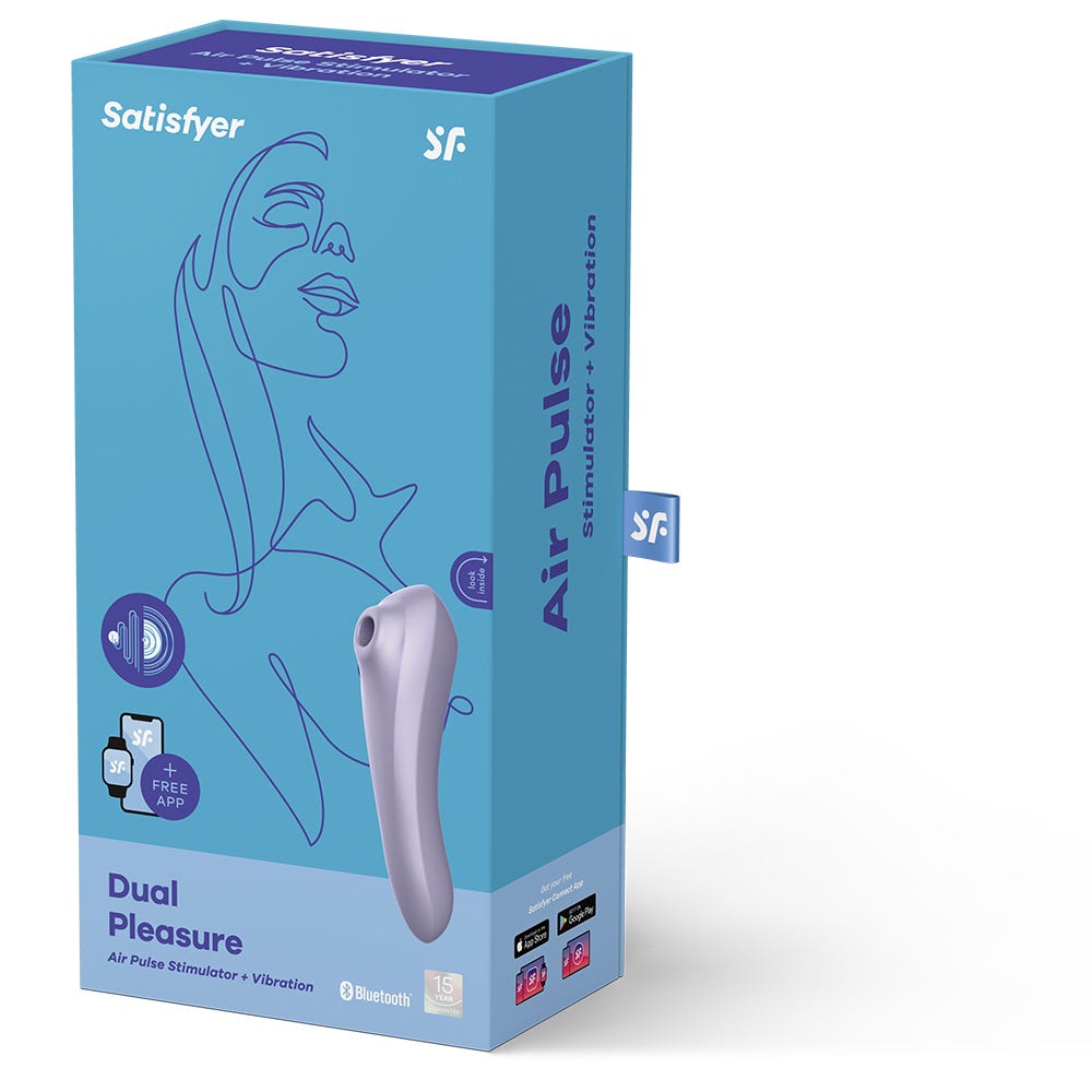 Satisfyer Dual Pleasure Mauve Appstyrd Lufttrycksvibrator förpackning