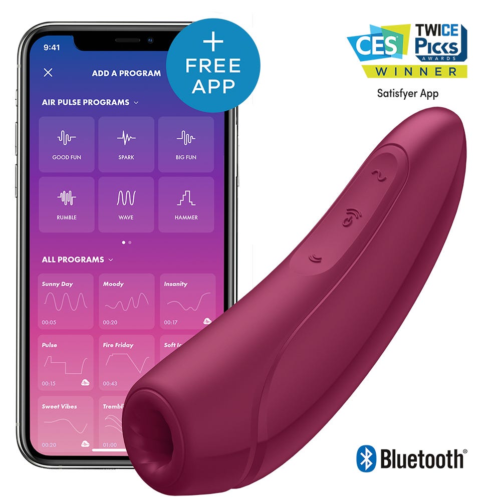 Satisfyer Curvy 1+ Rose Red Appstyrd Lufttrycksvibrator - sexleksaken som känns som oralsex