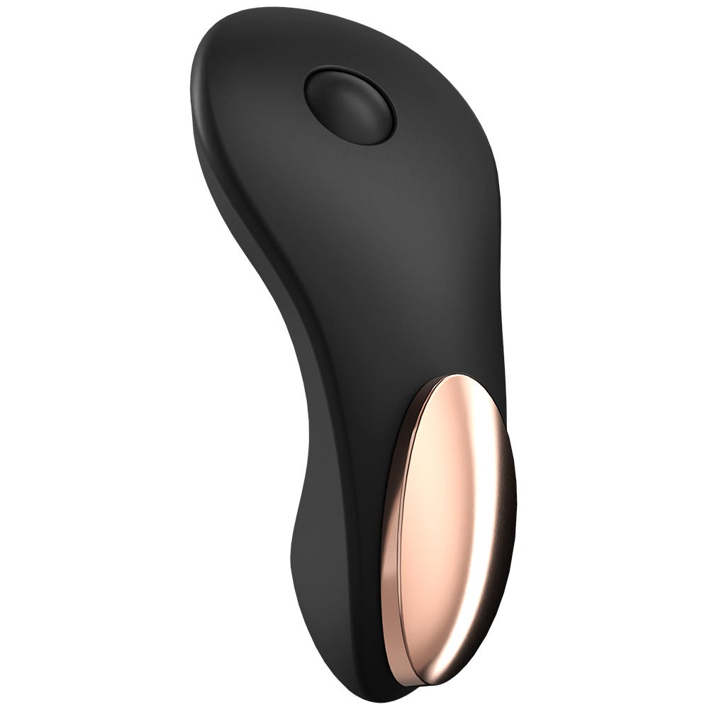 Satisfyer Little Secret Trosvibrator ståendes mot vit bakgrund.