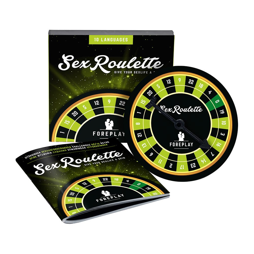 Sex Roulette Foreplay sällskapsspel mot vit bakgrund.