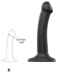 Dimensioner på Dual Density Bendable Dildo S mot vit bakgrun.