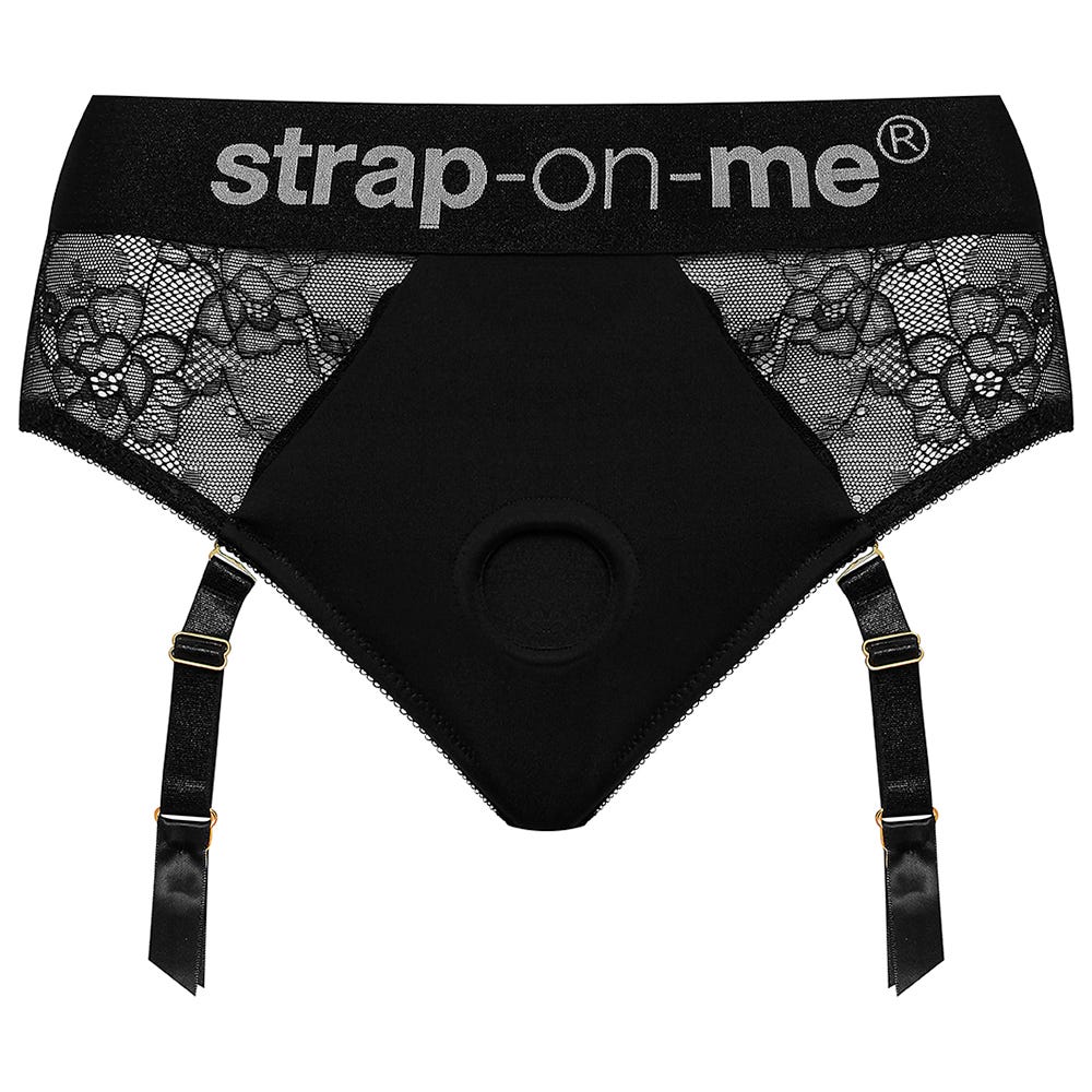 Framsida av Strap-on-me Diva Harness M mot vit bakgrund.