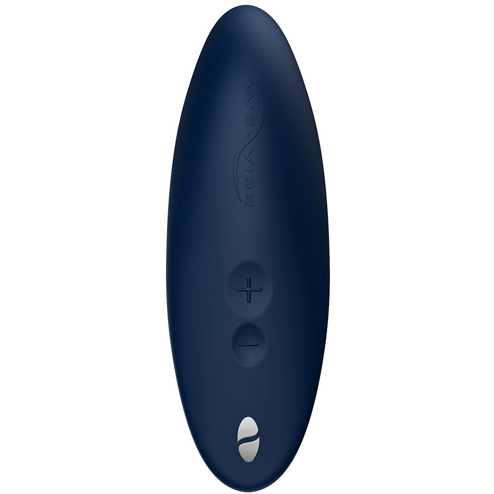 We-Vibe Melt Blue Appstyrd Lufttrycksvibrator. Detaljer bakifrån med knappar