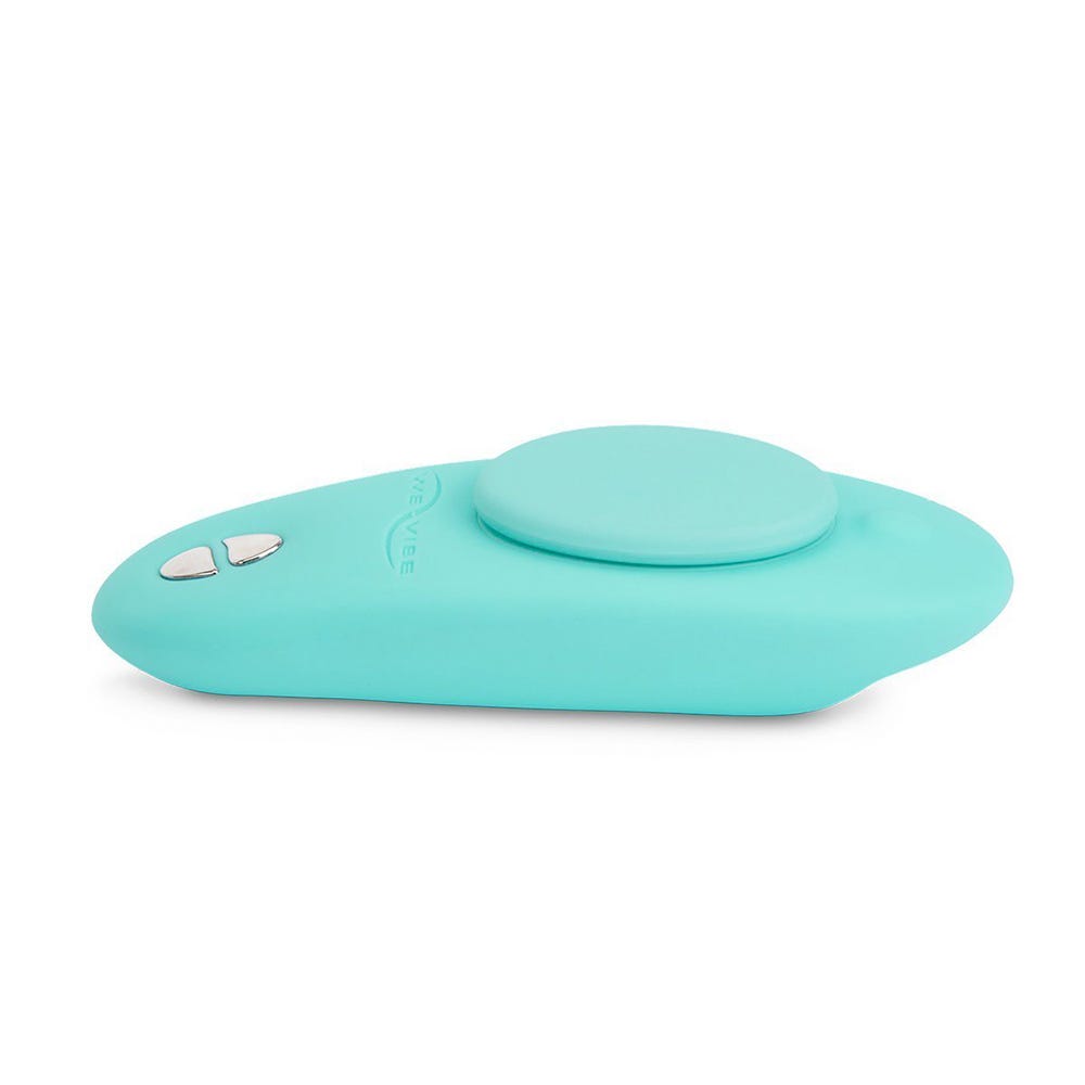 We-Vibe Moxie Trosvibrator liggandes mot vit bakgrund.