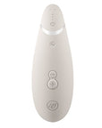 Womanizer Premium 2 Warm Gray lufttrycksvibrator med knappar för inställningar