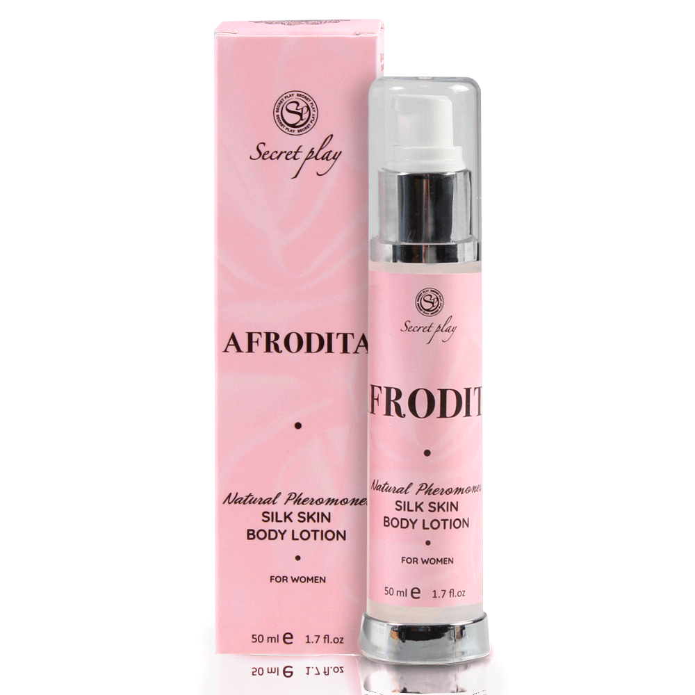 Afrodita Silk Skin Body Lotion mot vit bakgrund. Köp förförisk body lotion på lustly.se