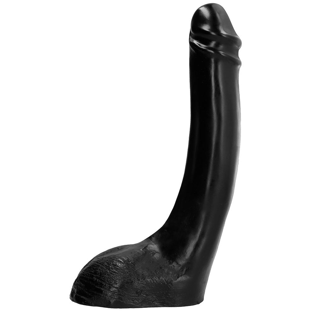 All Black Dildo 32 cm ståendes mot vit bakgrund.