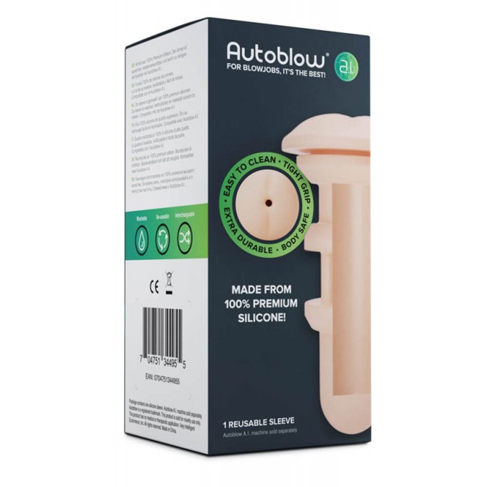 Autoblow A.I. Silicone Anus Sleeve - Flesh - Lustly