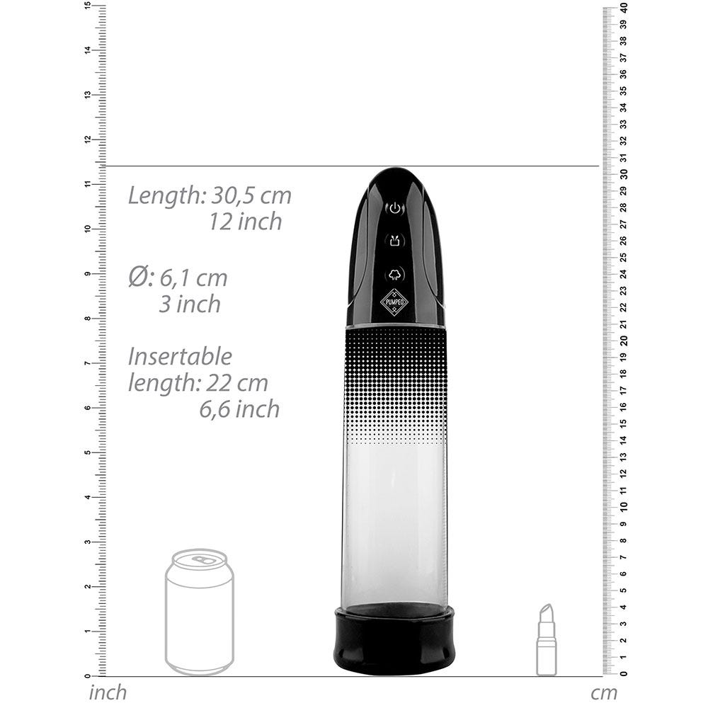 Storleksdemonstration på Automatic Rechargeable Luv Pump. Animerad Aluminiumburk som exempel.