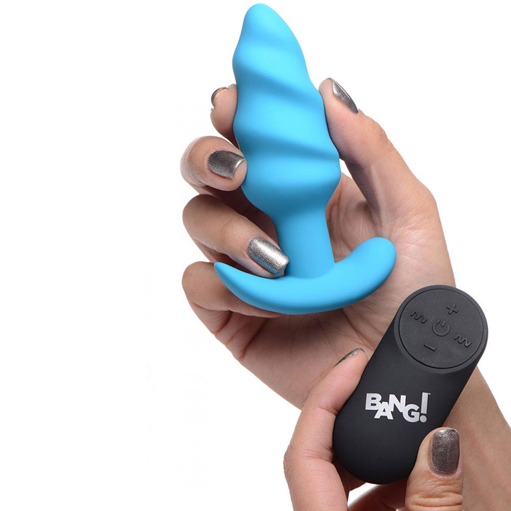 BANG! Vibrating Silicone Swirl Butt Plug - Lustly
