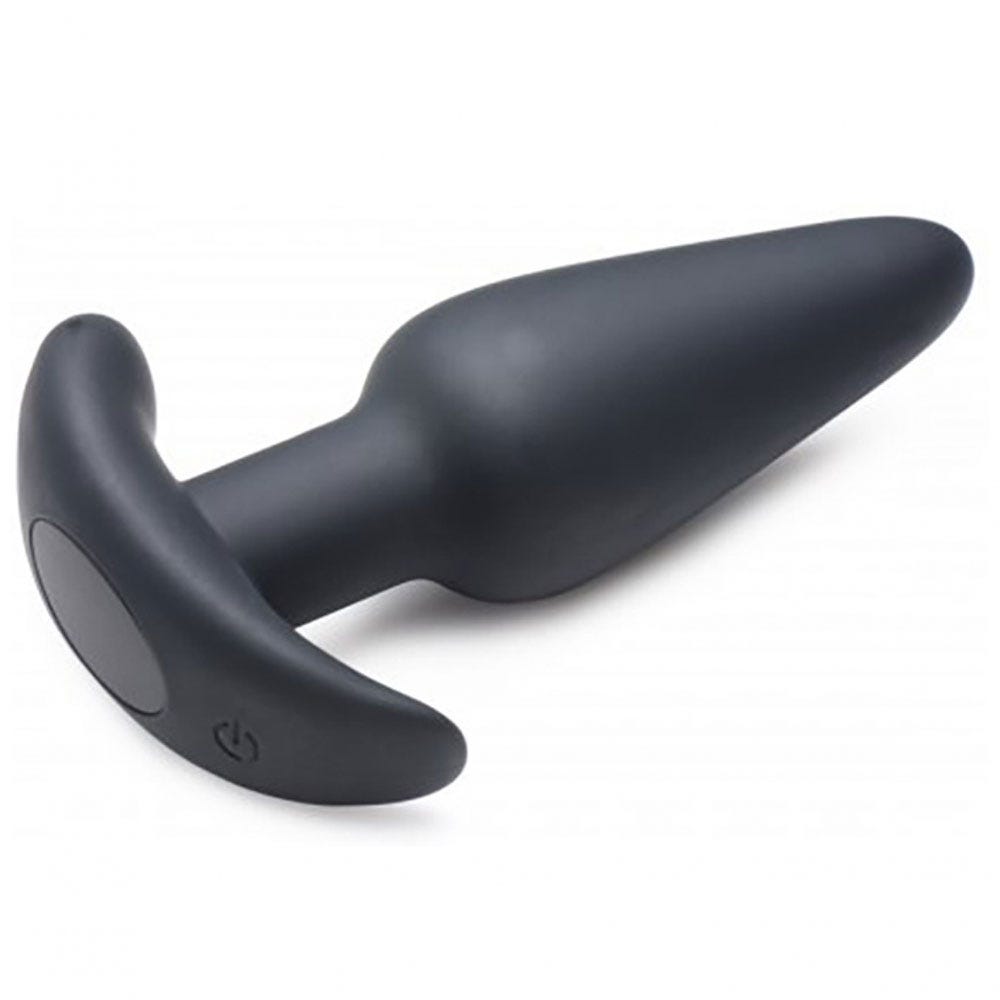 Bild på BANG! Vibrating Silicone Butt Plug liggandes. Vit bakgrund.