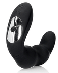 On och Off-Knappen till Bent Vibrating Prostate Massager with Remote Control. Silver och svart knapp.