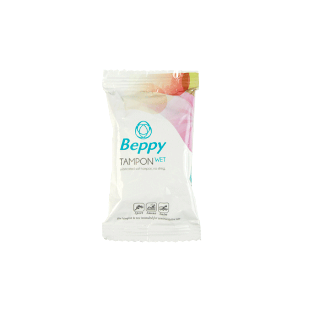 Beppy Soft Comfort Wet Tampon förpackning mot vit bakgrund.