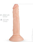 Blane Realistic Dildo dimensioner mot vit bakgrund.